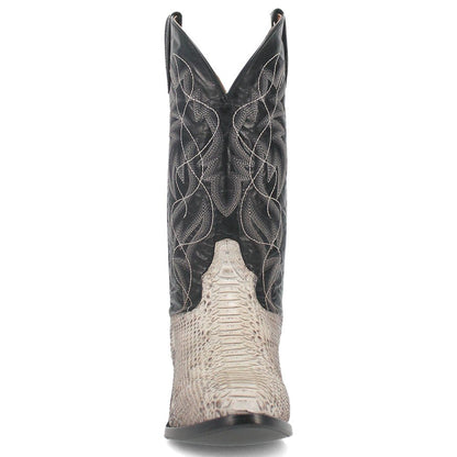 Dan Post Men’s Manning Black and Natural Python 13” Round Toe Leather Boot - shoeclassix.com