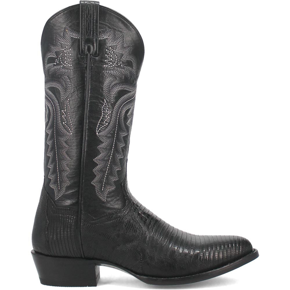 Dan Post Men’s Winston Black Exotic Lizard Leather 13” Round Toe Cowboy Boot - shoeclassix.com