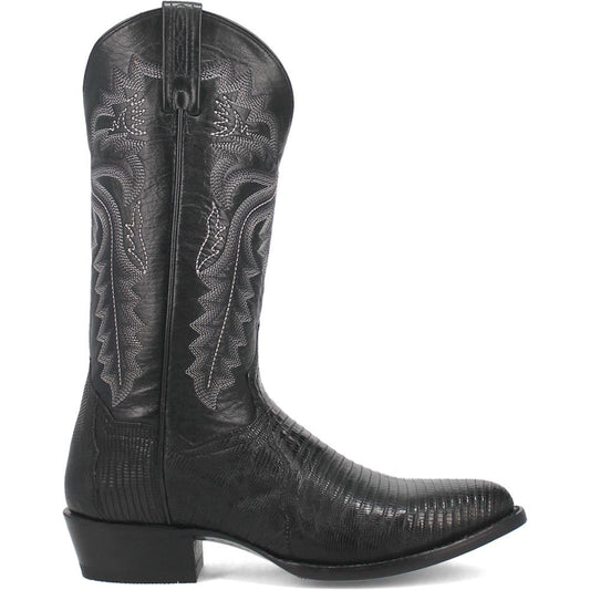 Dan Post Men’s Winston Black Exotic Lizard Leather 13” Round Toe Cowboy Boot - shoeclassix.com