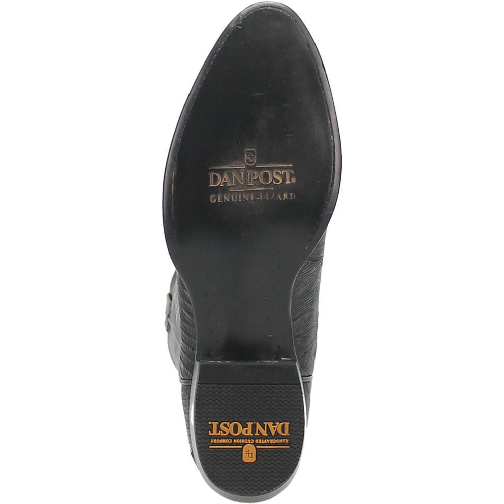 Dan Post Men’s Winston Black Exotic Lizard Leather 13” Round Toe Cowboy Boot - shoeclassix.com