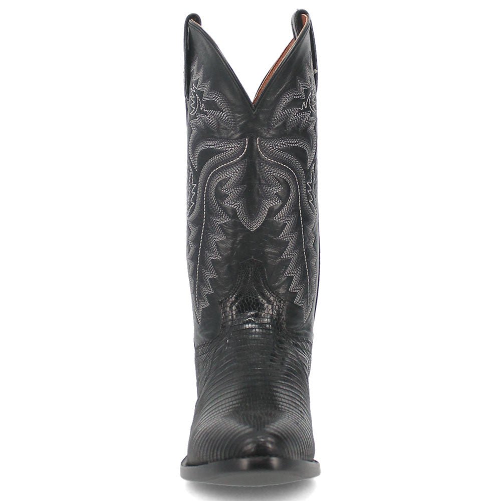 Dan Post Men’s Winston Black Exotic Lizard Leather 13” Round Toe Cowboy Boot - shoeclassix.com