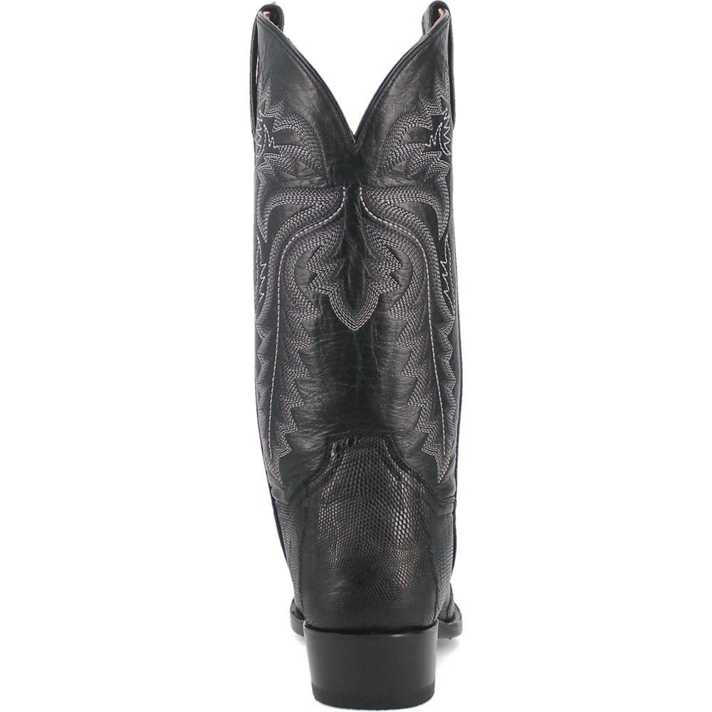 Dan Post Men’s Winston Black Exotic Lizard Leather 13” Round Toe Cowboy Boot - shoeclassix.com