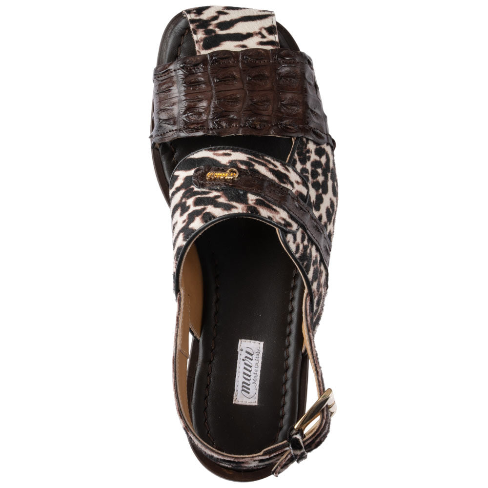 MAURI Shoes Men’s Bali Sandal Sport Rust White Hornback & Pony Leather Luxury Sandals
