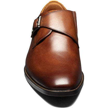 Florsheim Sorrento Cognac Plain Toe Single Monk Strap Men's Dress Shoes