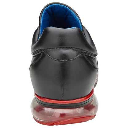 Belvedere Flash Black/Red Ostrich Leg & Calf Sneakers