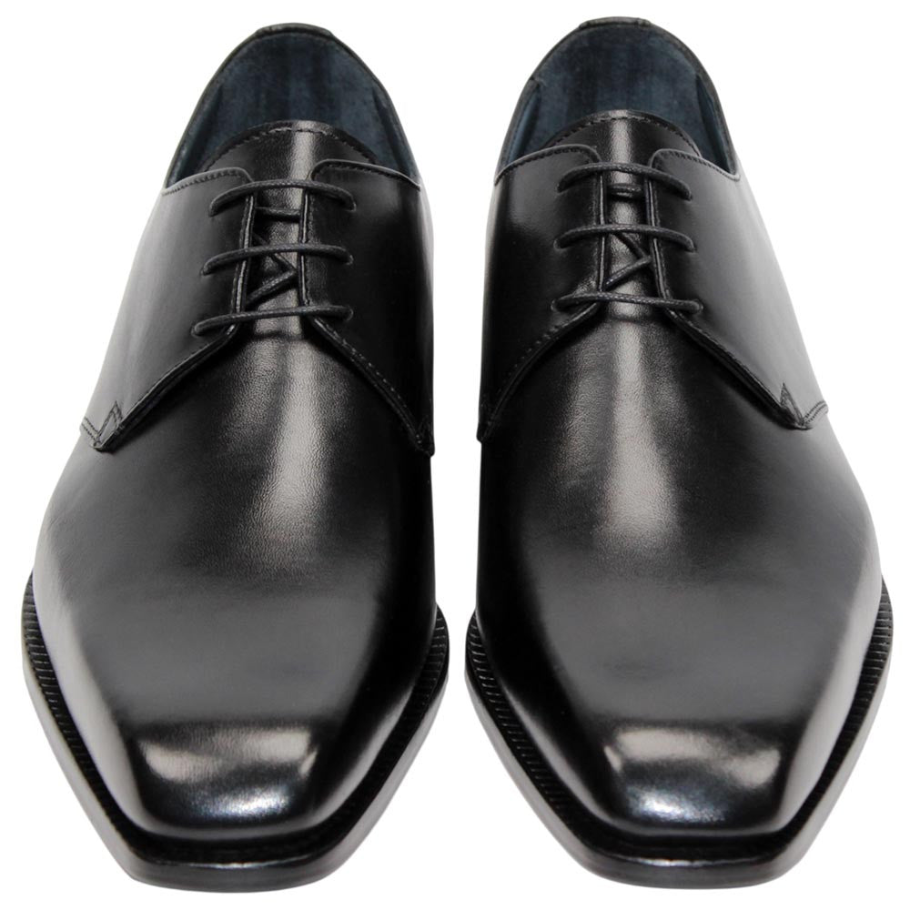 DUCA Sermoneta Black Men's Italian Calf Leather Derby Dress Shoes