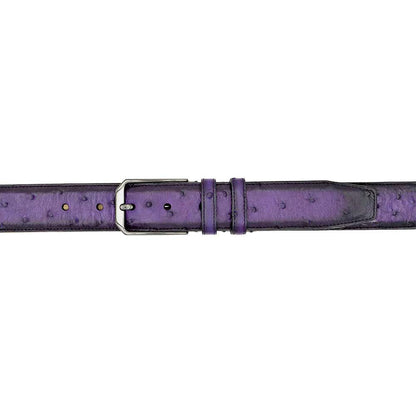 Mezlan Purple Genuine Full Quill Ostrich Skin Belt