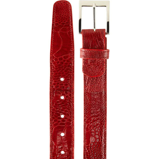 Belvedere Men's Red Ostrich Leg Belt