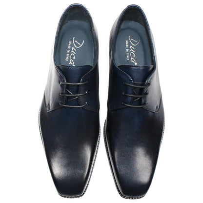 DUCA Sermoneta Navy Men's Italian Calf Leather Derby Dress Shoes