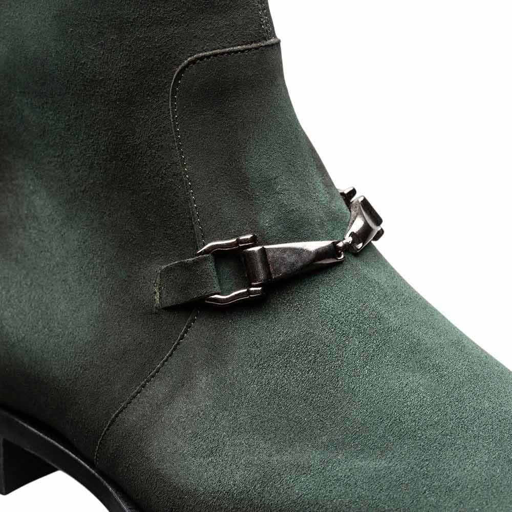 Mezlan Mystic Suede Ornament Boot - Men's Forest Asymmetric Ankle Dress Boot
