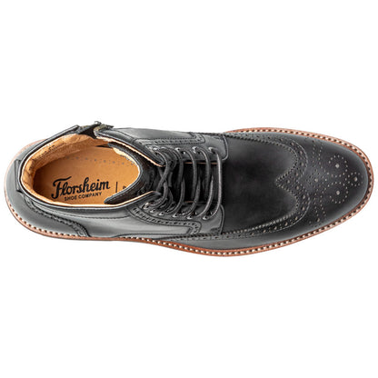 Florsheim Redford Black Men's Wingtip Lace Up Boot