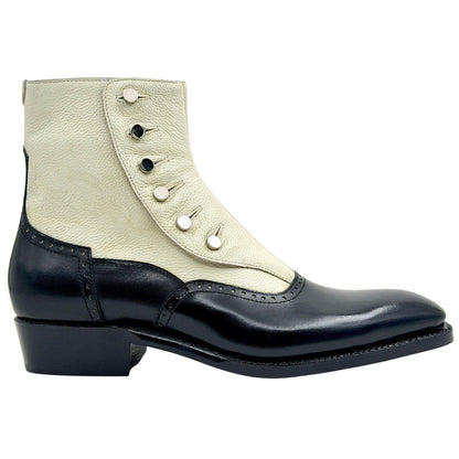 UGo Vasare Men’s Liam Black/White Two-Tone Genuine Leather Boots