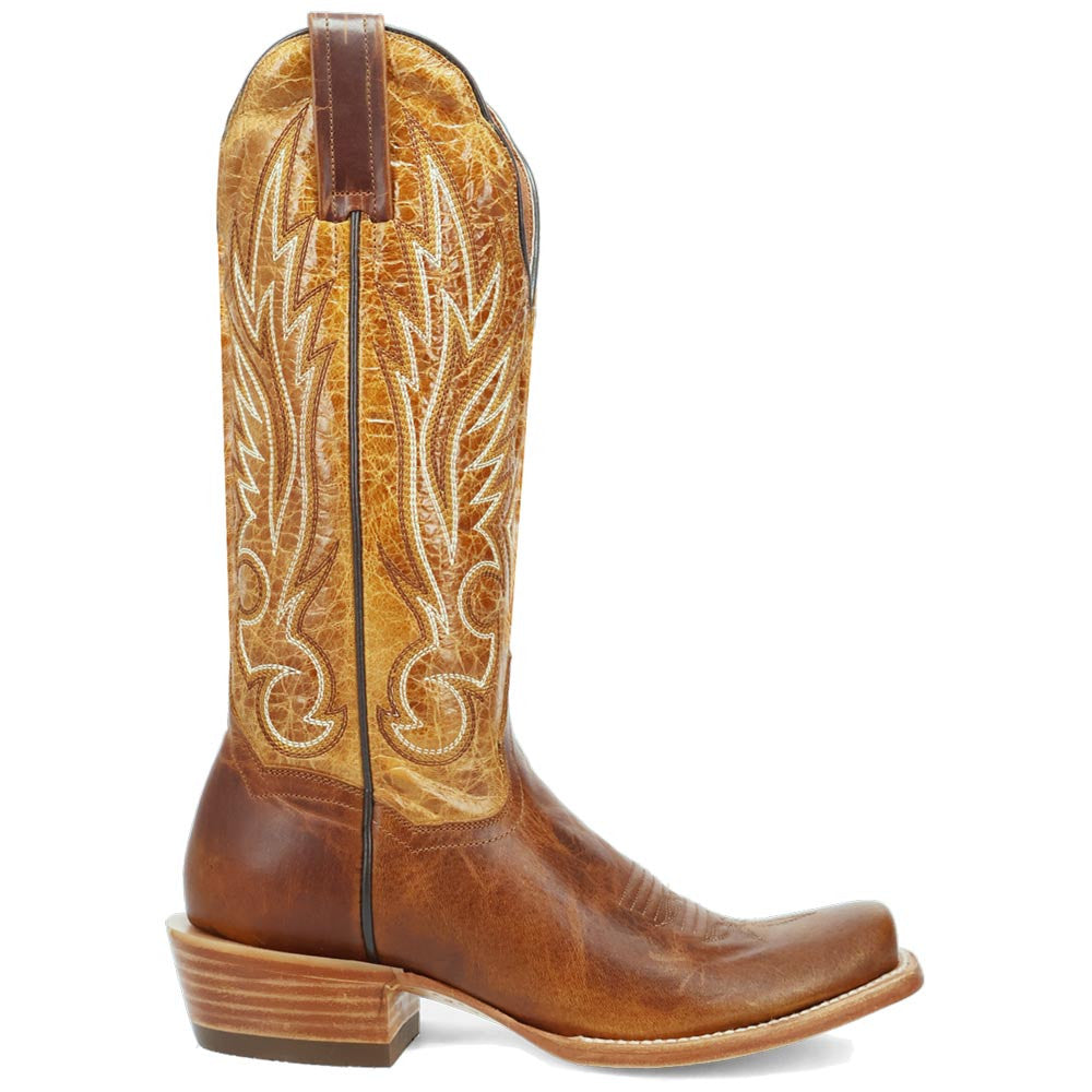 Dan Post Amber Trail Leather Honey Cutter Toe Western Cowgirl Boots