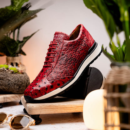Marco Di Milano SCANNO Ostrich Antique Red Fashion Sneakers