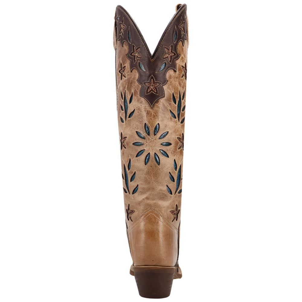 Laredo Flourish Women's Brown Leather Western Boot - 17" Tall Snip Toe Dress Boot