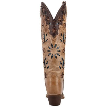 Laredo Flourish Women's Brown Leather Western Boot - 17" Tall Snip Toe Dress Boot