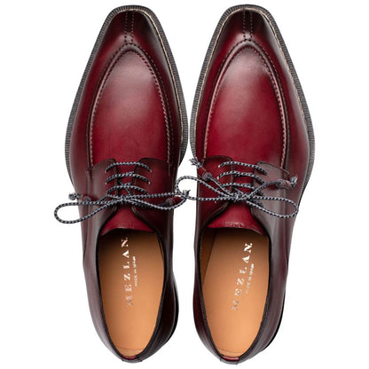 Mezlan Men’s Belmonte Burgundy Hand-Finished Patina Calf Skin Derby Shoes