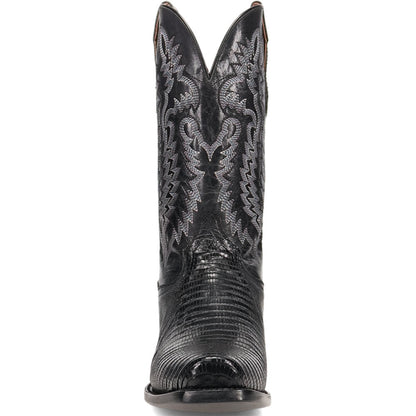 Dan Post Ringold Lizard Skin Antique Black 13" Cowboy Heel Boots (USA Men Size)