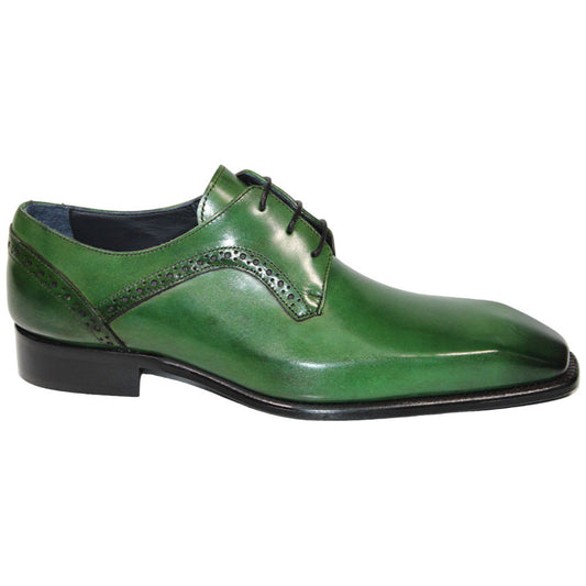 Duca Spada Men's Green Calf-Skin Leather Oxfords Shoes