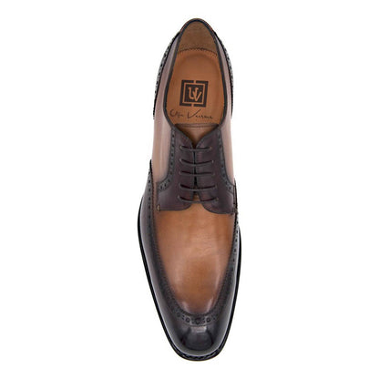 Ugo Vasare Colin Brown Caramel Calfskin Leather Mens Shoe