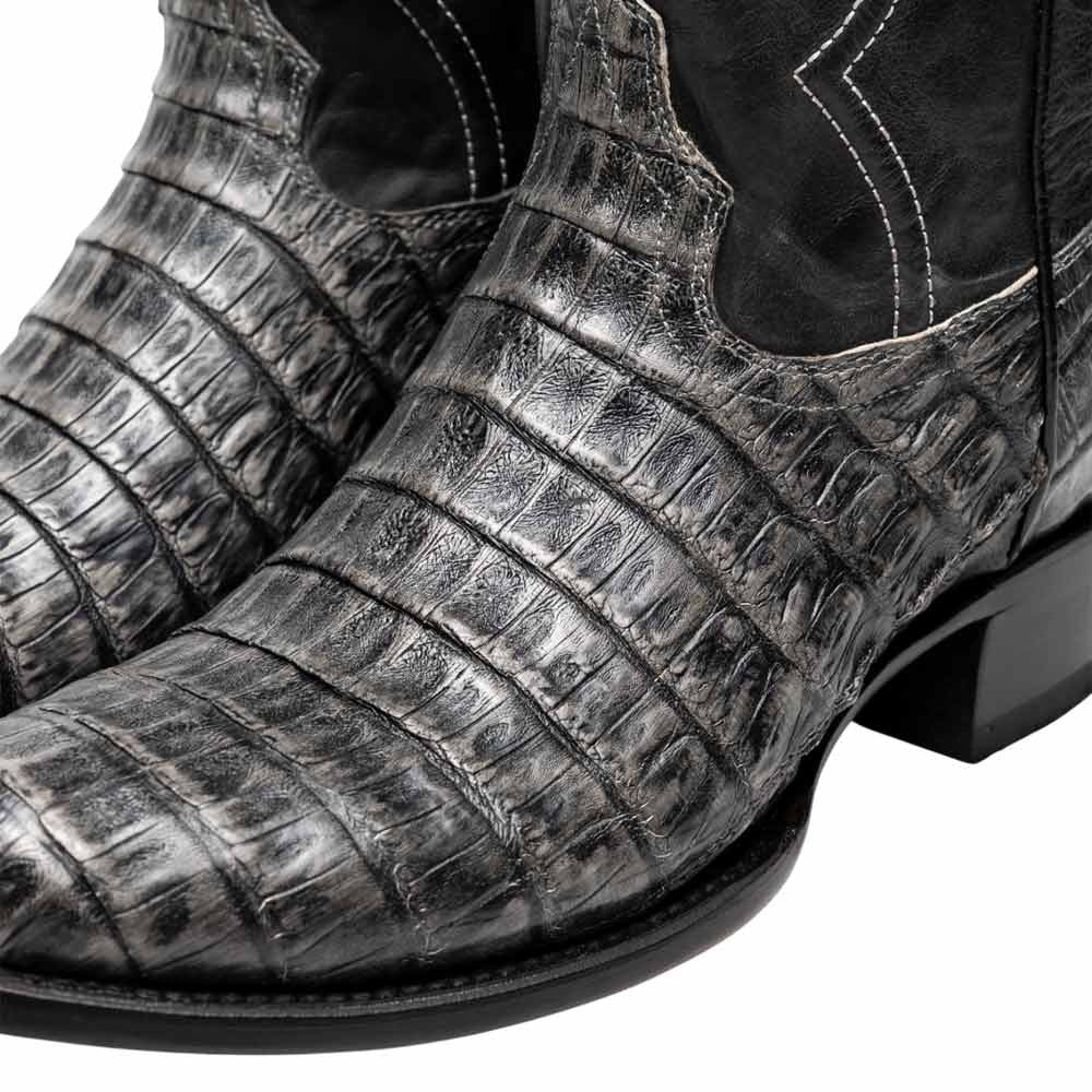 Phoenix Genuine Caiman Belly Skin Stone Gray Cowboy Boot | Marco Di Milano Western Boots