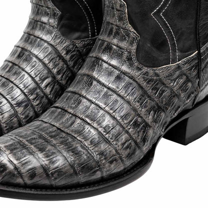 Phoenix Genuine Caiman Belly Skin Stone Gray Cowboy Boot | Marco Di Milano Western Boots