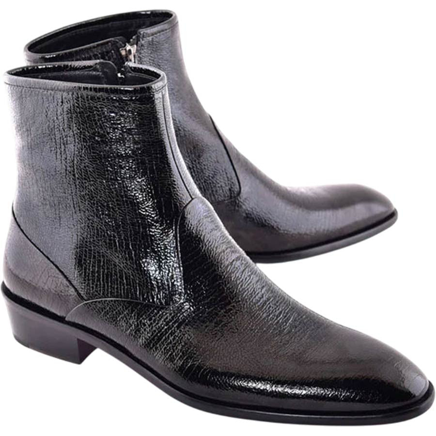 Corrente Men’s Vita Leather Black Plain Toe Boot