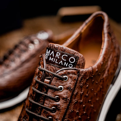 Marco Di Milano SCANNO Ostrich Brown Classic Fashion Sneakers