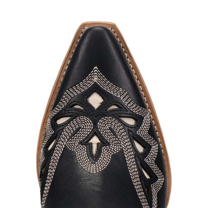 Dan Post Haven Women's Black Leather Western Bootie - 8" Shaft, Snip Toe