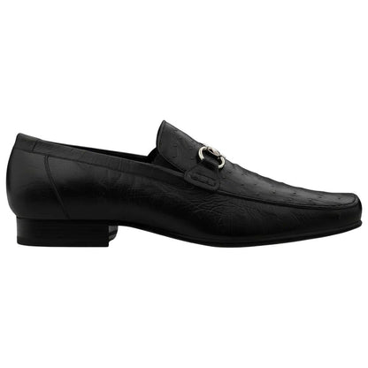 Belvedere Men’s Genuine Ostrich Quill Black Loafer - Bartolo