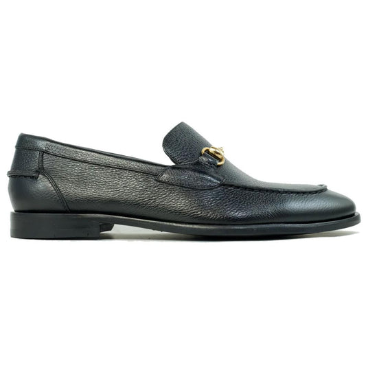 Alan Payne Miami Gold Bit Black Leather Slip On Loafers