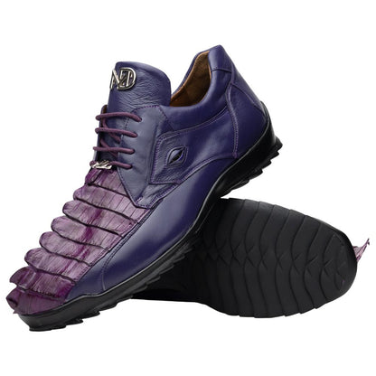 Marco Di Milano Udine Genuine Hornback Caiman & Calf Leather Sneaker – Purple
