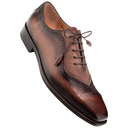Mezlan Eagle Calf/Suede Oxford - Men's Brown/Taupe Multi-Toned Oxford