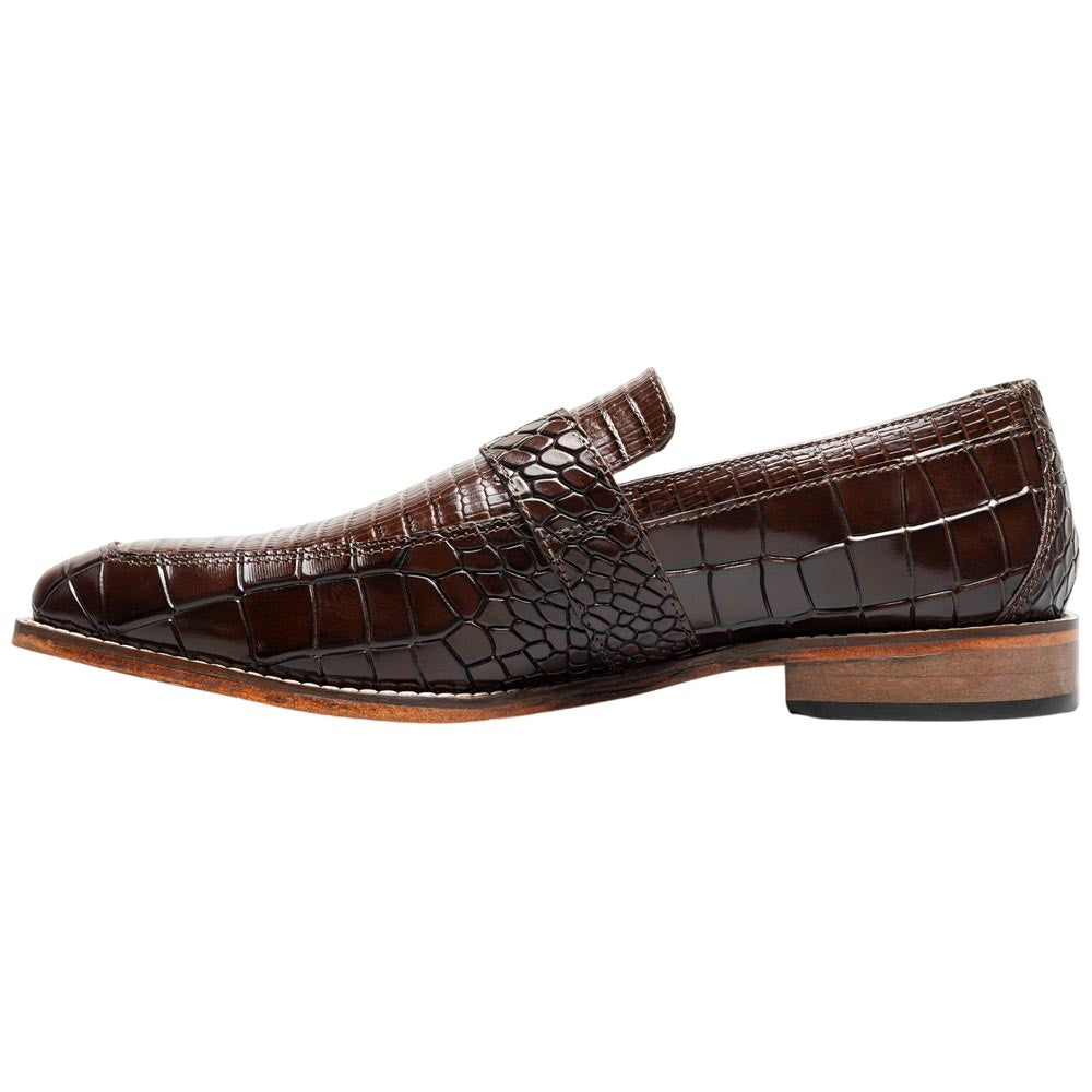 Stacy Adams Rubiano Moc Toe Buckle Strap Slip-On - Brown