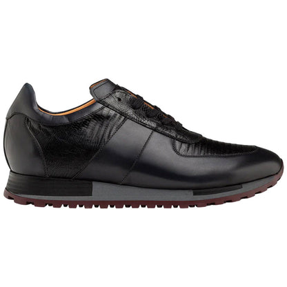 Mezlan Greenwich Genuine Lizard Skin Black Fashion Sneaker