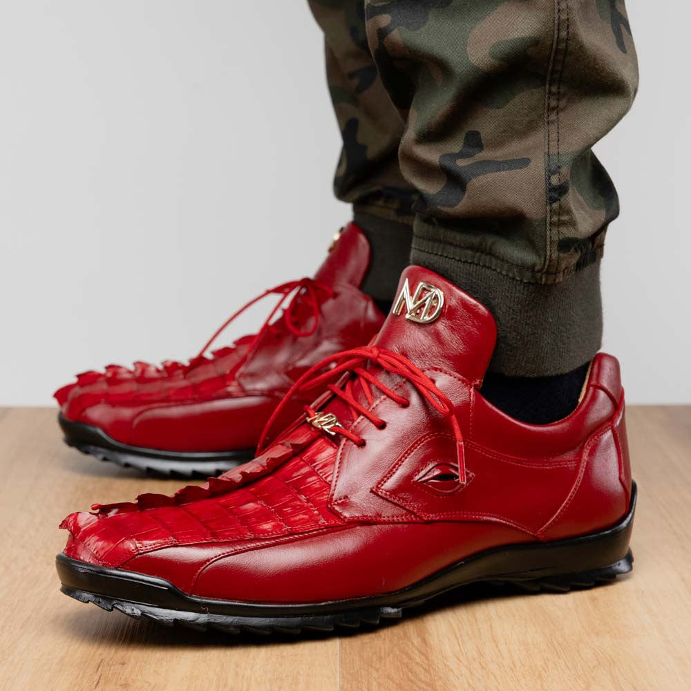 Marco Di Milano Udine Genuine Hornback Caiman & Calf Leather Sneaker – Red