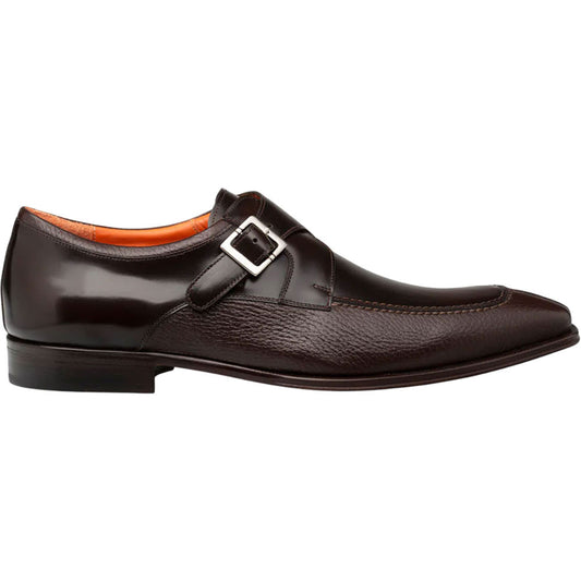 Mezlan Men's Pego Deerskin & Calfskin Monk Strap in Brown