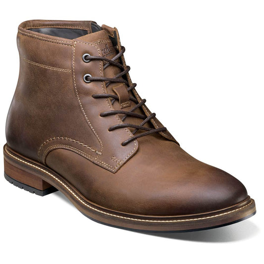 Forge Plain Toe Lace Up Boot | Florsheim Brown CH Dress Boots for Men