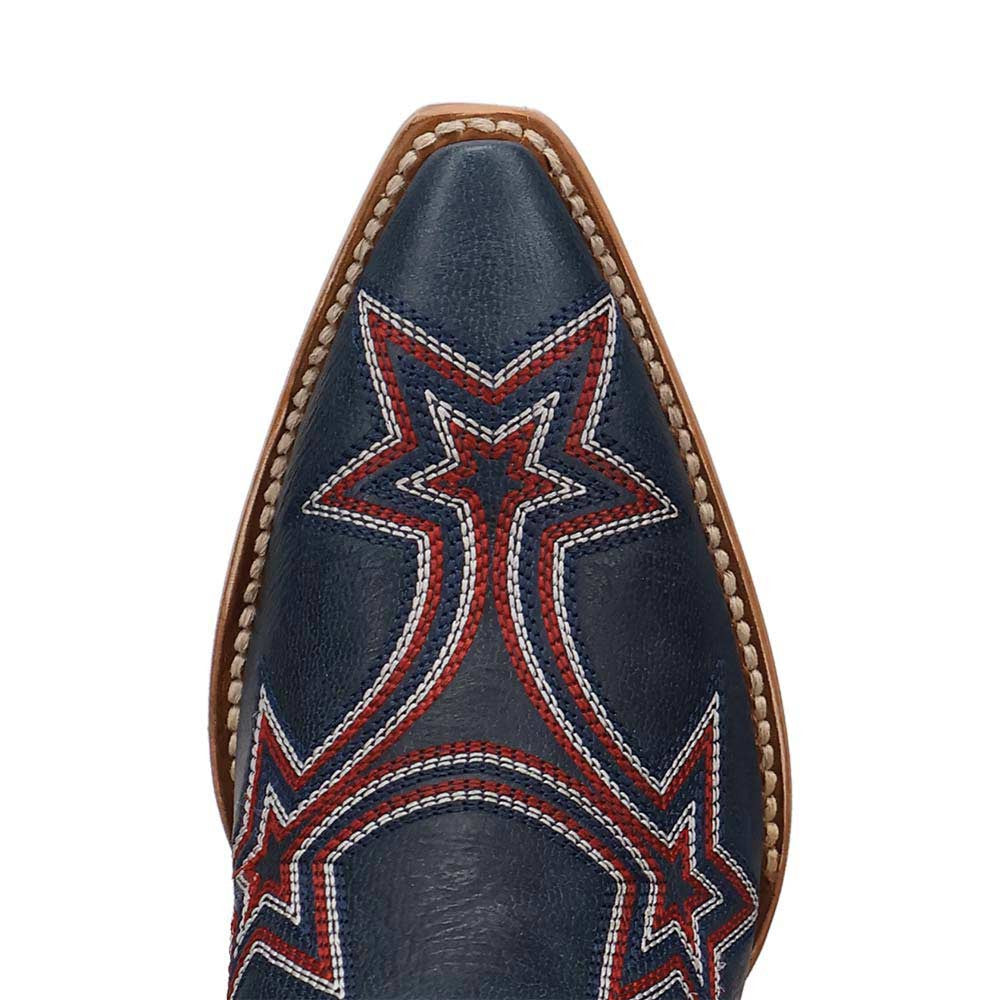 Dan Post America 250 Blue Leather Snip Toe Western Cowgirl Boots