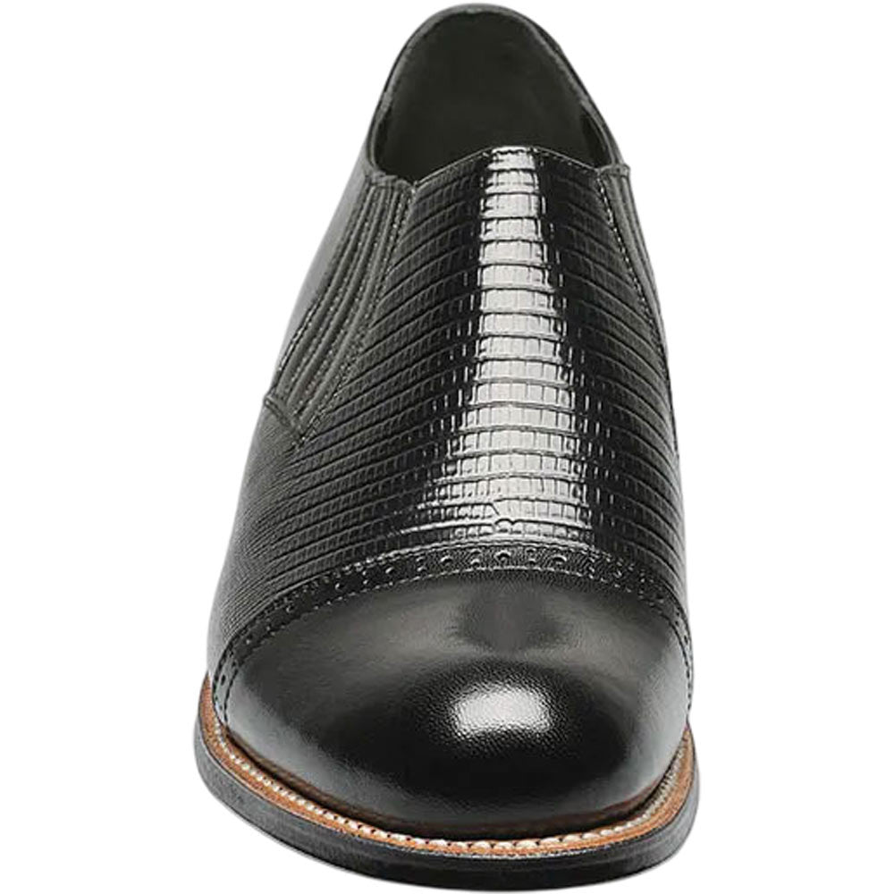 Stacy Adams Madison Black Kid & Lizard Print Slip-On