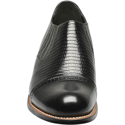 Stacy Adams Madison Black Kid & Lizard Print Slip-On