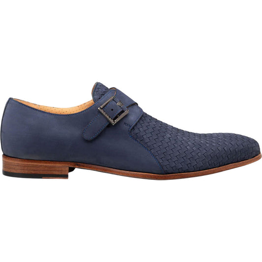 Mezlan Men's Ayllon Woven Nubuck Monk Strap in Blue
