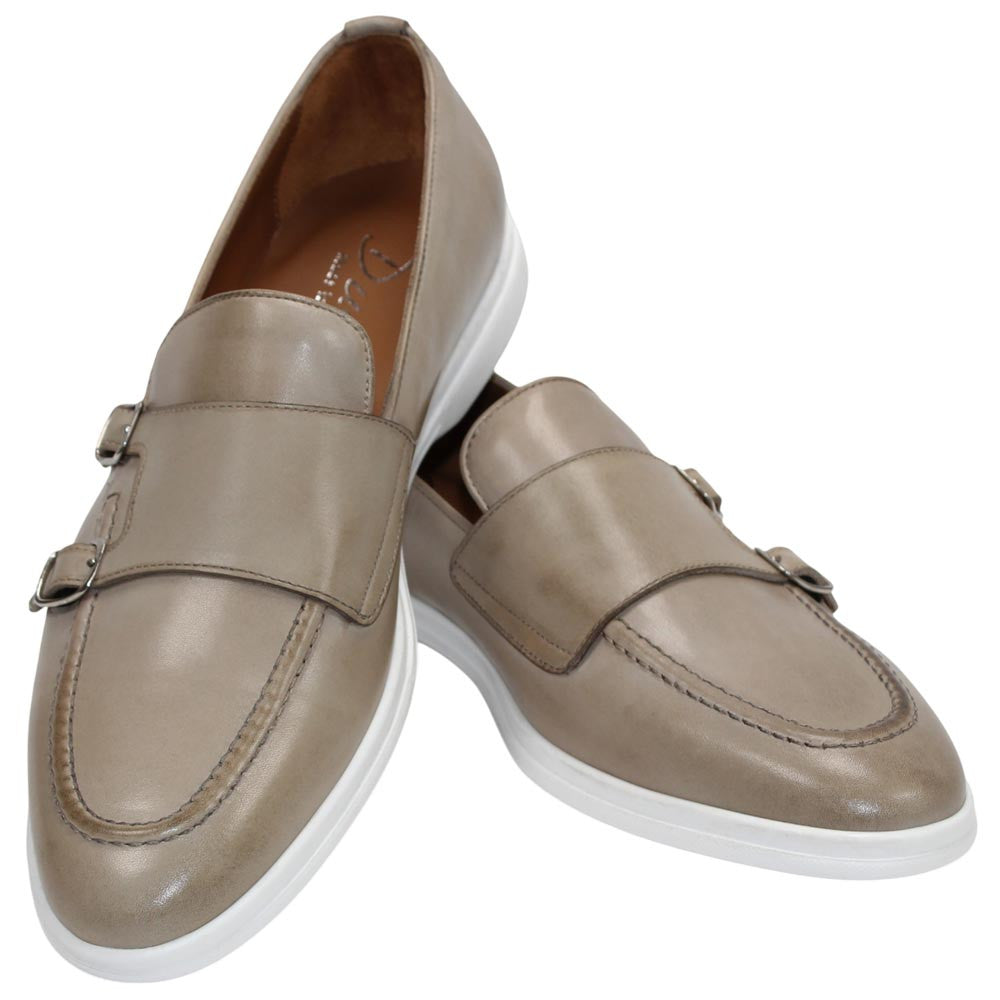 Duca Men's Rimini Beige Italian Calf Leather Slip-On Loafer
