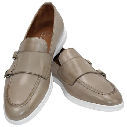 Duca Men's Rimini Beige Italian Calf Leather Slip-On Loafer