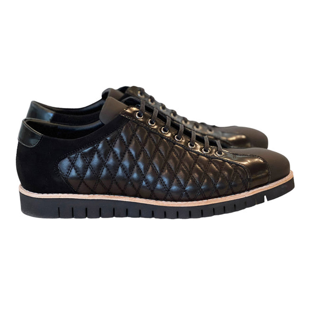 Corrente Black Leather Men’s Fashion Sport-Dress Lace Up