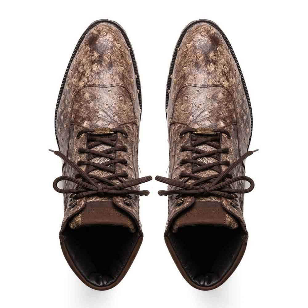 Marco Di Milano Renzo Stone Brown Ostrich Boots