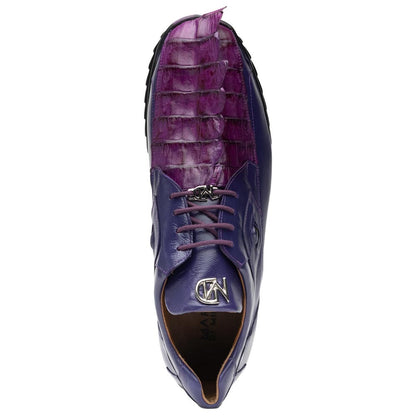Marco Di Milano Udine Genuine Hornback Caiman & Calf Leather Sneaker – Purple