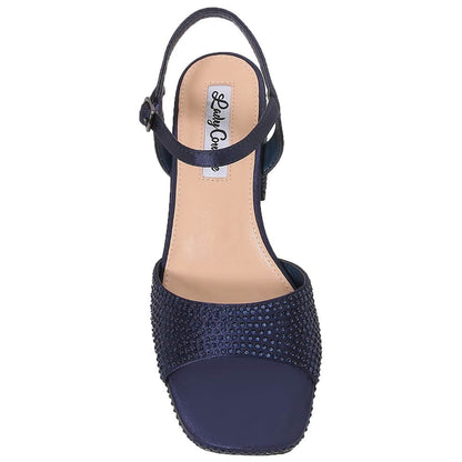 Lady Couture Judy 3” Block Heel Sandals in Navy