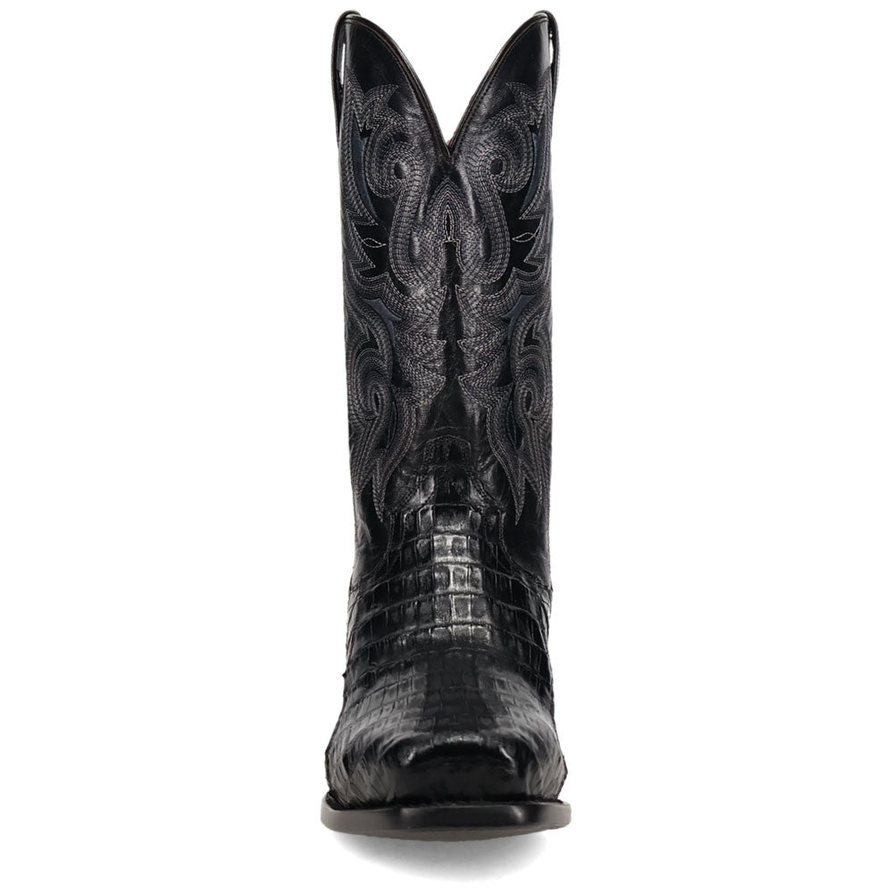 Dan Post Zandor Black Caiman Belly Square Toe Western Cowboy Boots