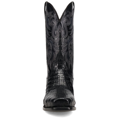 Dan Post Zandor Black Caiman Belly Square Toe Western Cowboy Boots